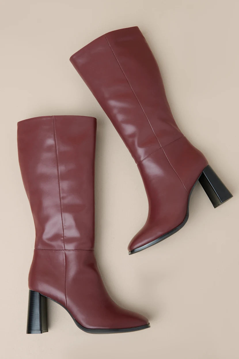 Reelee Square Toe Knee-High Boots