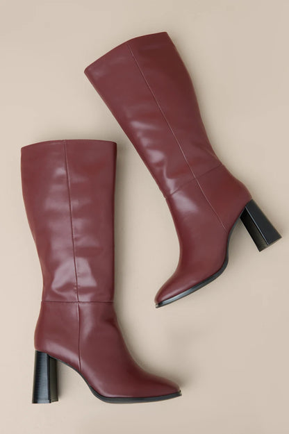 Reelee Square Toe Knee-High Boots