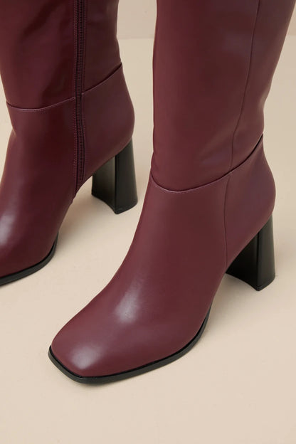 Reelee Square Toe Knee-High Boots