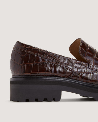 The Lug Loafer | Brown Crocodile