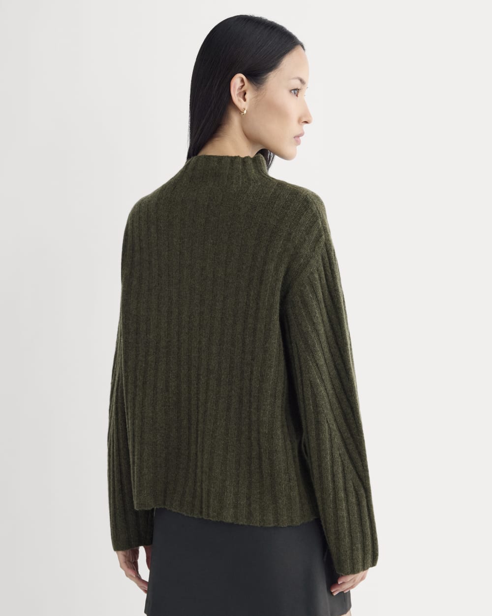 Funnel-Neck Sweater in Wool Cashmere | Heather Beech