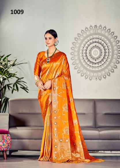 Exclusive Designer Silk Satin Saree
