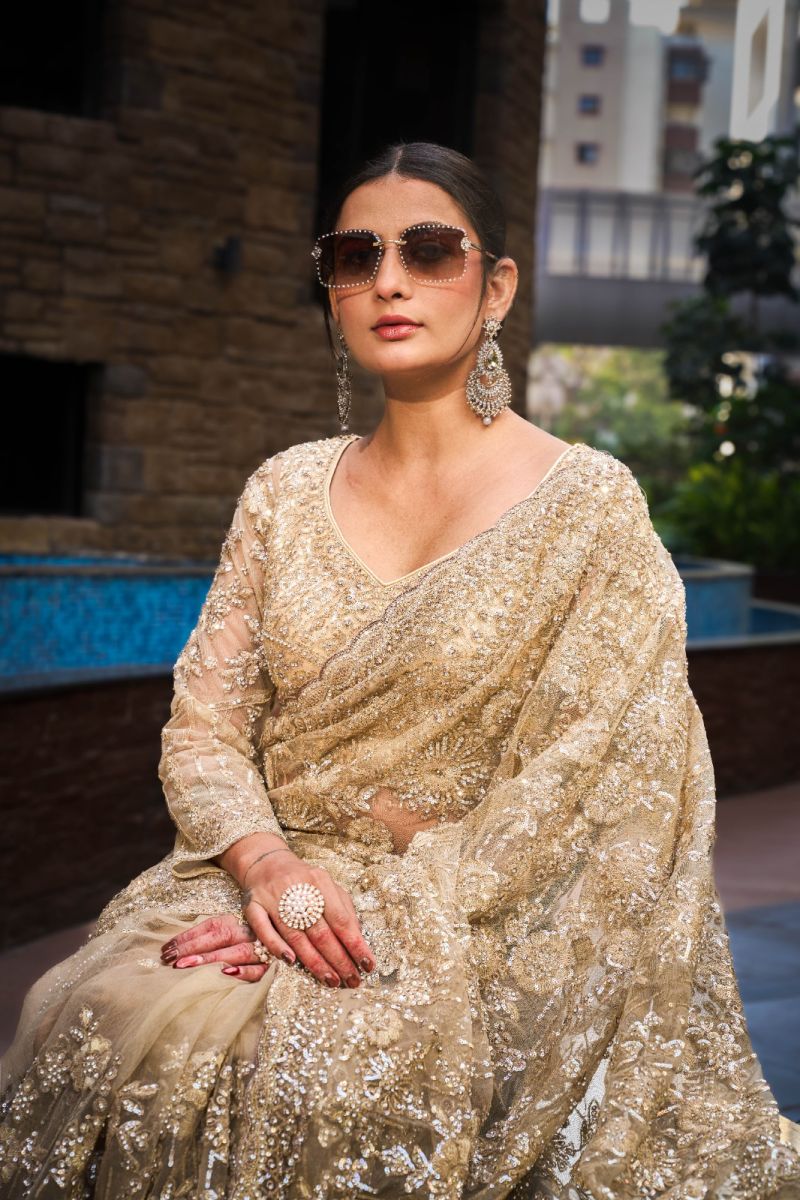 Designer Wedding Net Saree