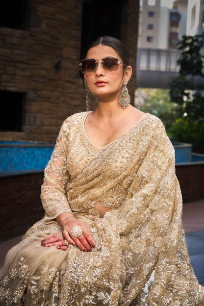 Designer Wedding Net Saree