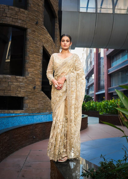 Designer Wedding Net Saree