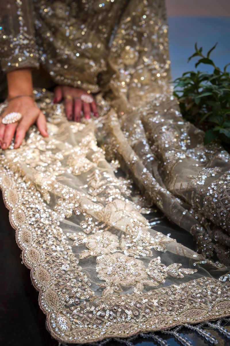 Designer Wedding Net Saree