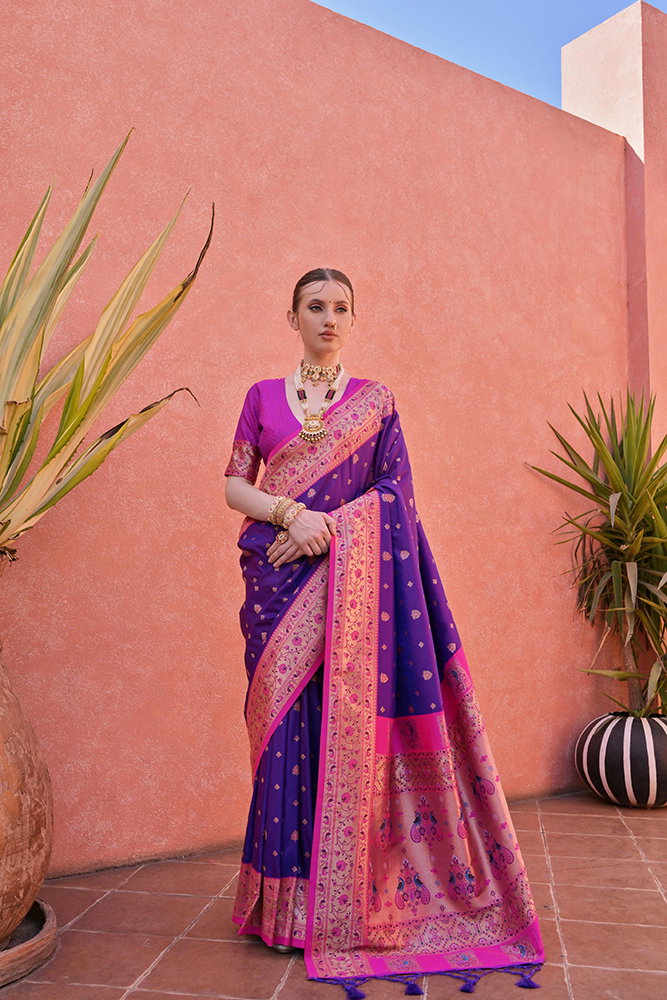 Soft Banarasi Silk Paithani Zari Woven Saree
