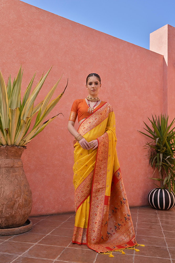 Soft Banarasi Silk Paithani Zari Woven Saree