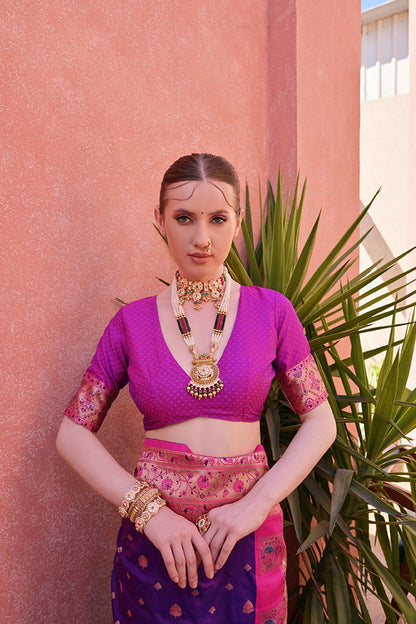 Soft Banarasi Silk Paithani Zari Woven Saree