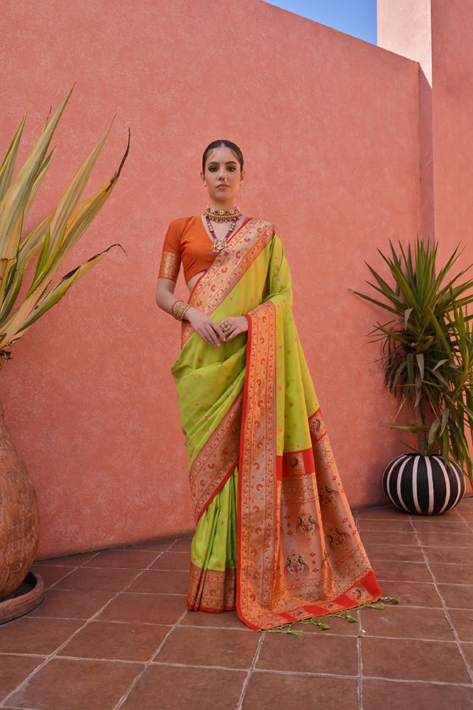 Soft Banarasi Silk Paithani Zari Woven Saree