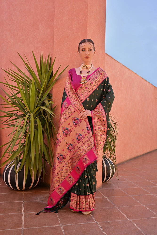 Soft Banarasi Silk Paithani Zari Woven Saree