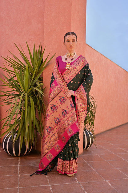 Soft Banarasi Silk Paithani Zari Woven Saree