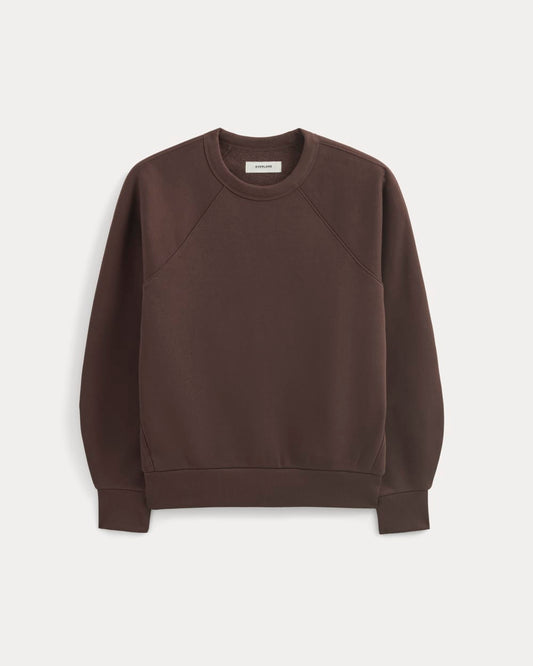Luxe Fleece Raglan Crewneck | Dark Chocolate
