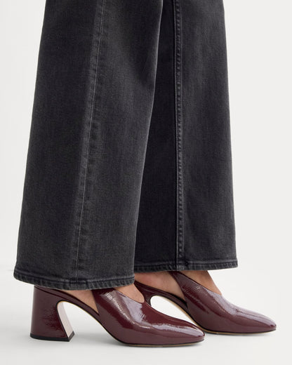 Curved Slingback Heel | Burgundy