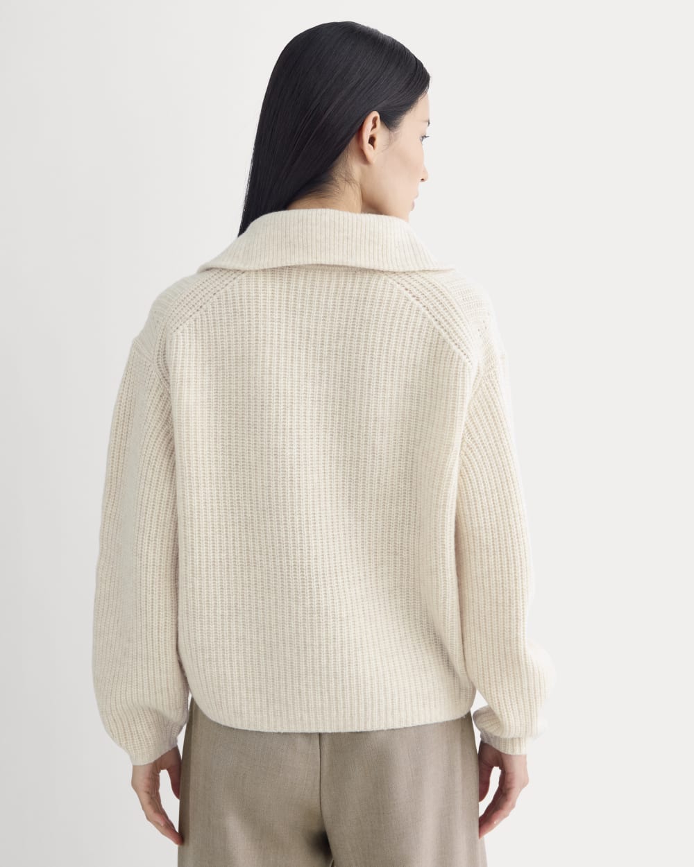 The Half-Zip Sweater in Luxe Merino | Heathered Oat