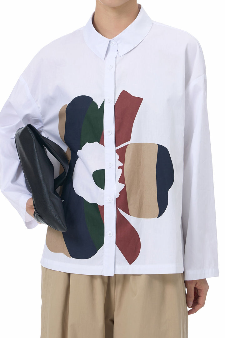 White Printed Shirt and Pant Coord Set