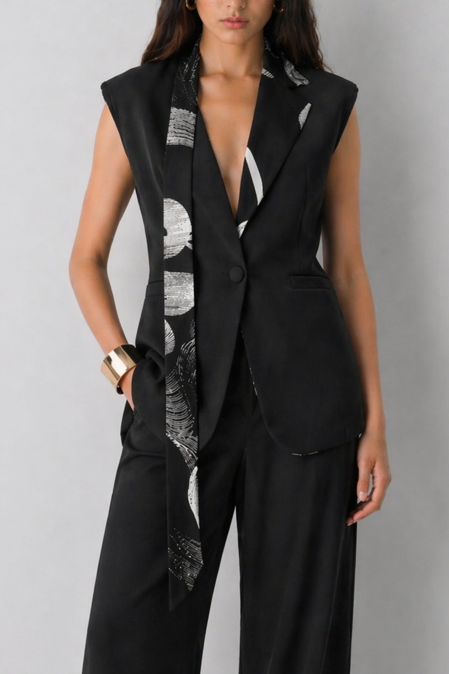 Marble Black Waistcoat Co-ord Set