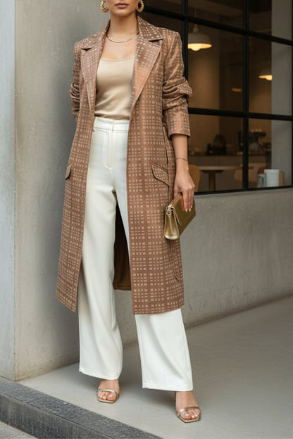 Caramel Suede Trench Coat