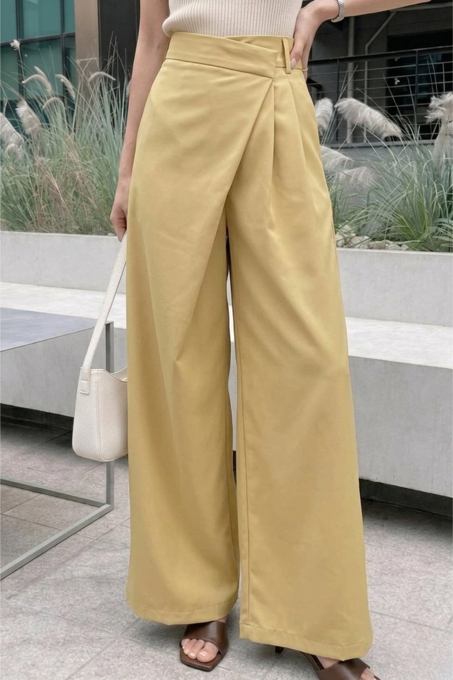 Tailored Yellow Asymmetrical Pants