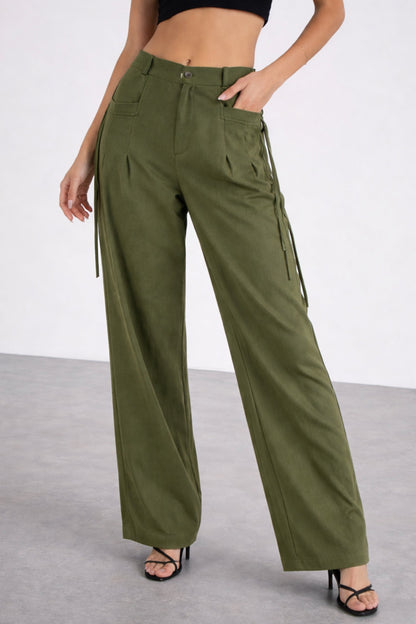 Green Pants with Pocket Strings