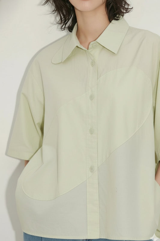 Lime Cream Cotton Shirt