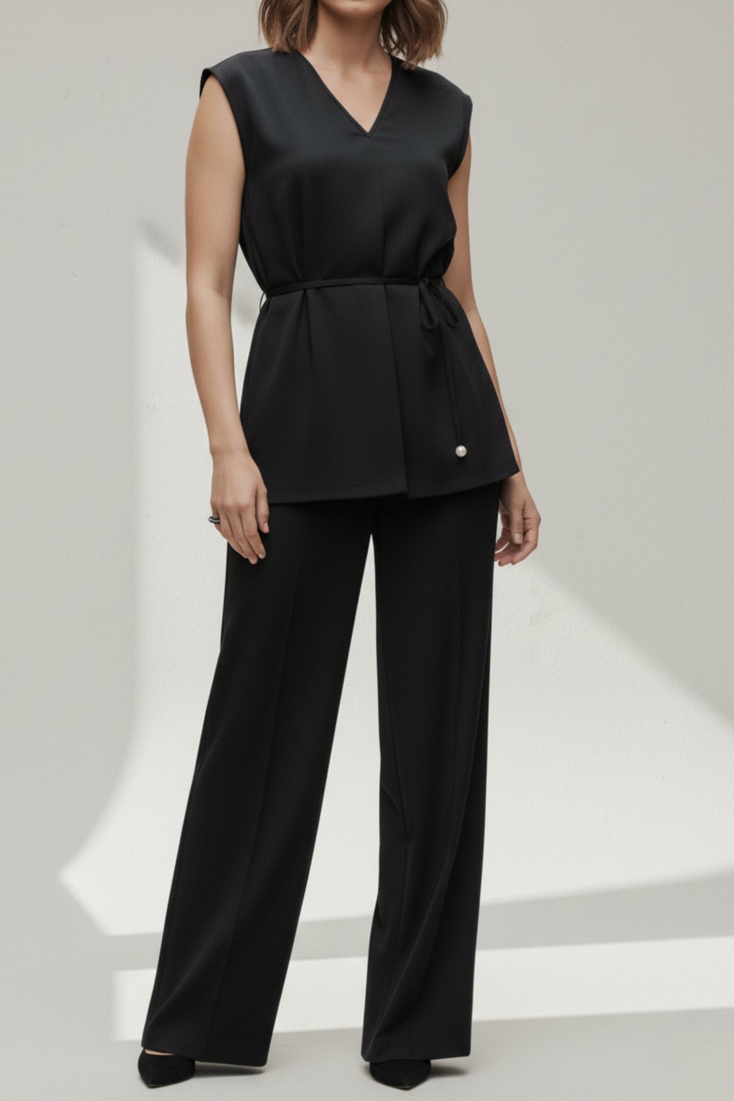 Black Tailored Top & Pant Co-Ord Set