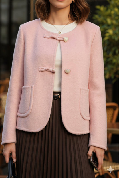 Dreamy Rose Double Sided Cashmere Blazer