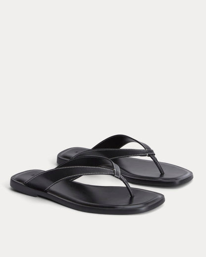 The Leather Flip Flop | Black