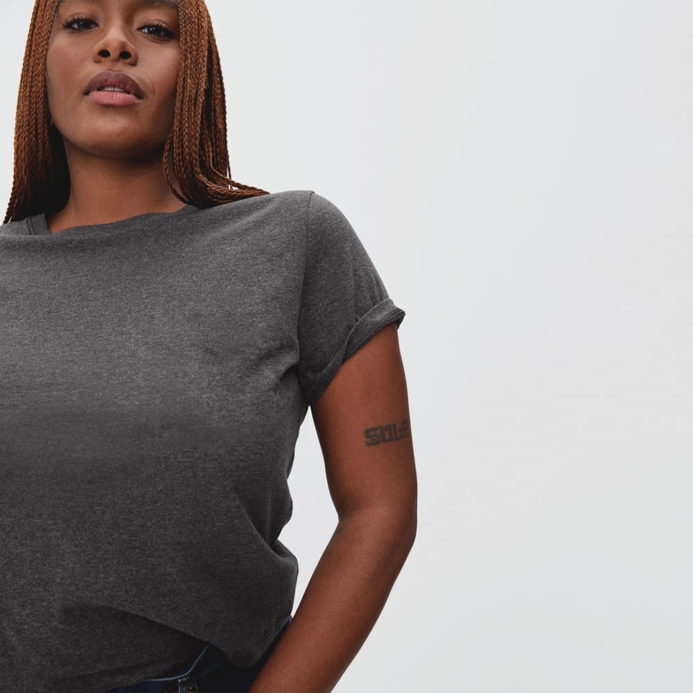 The Organic Cotton Box-Cut Pocket Tee | Charcoal | No Pocket