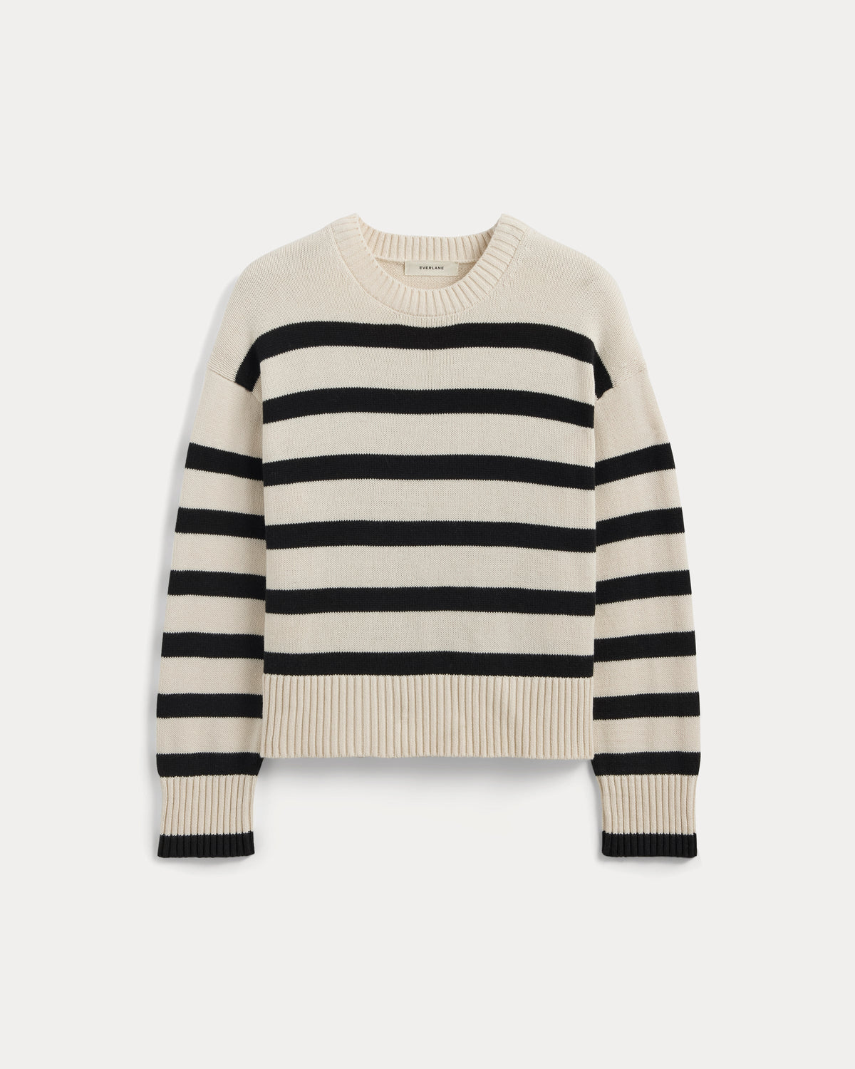 The Boxy Sweater in Everyday Cotton | Canvas / Black