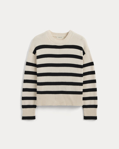 The Boxy Sweater in Everyday Cotton | Canvas / Black