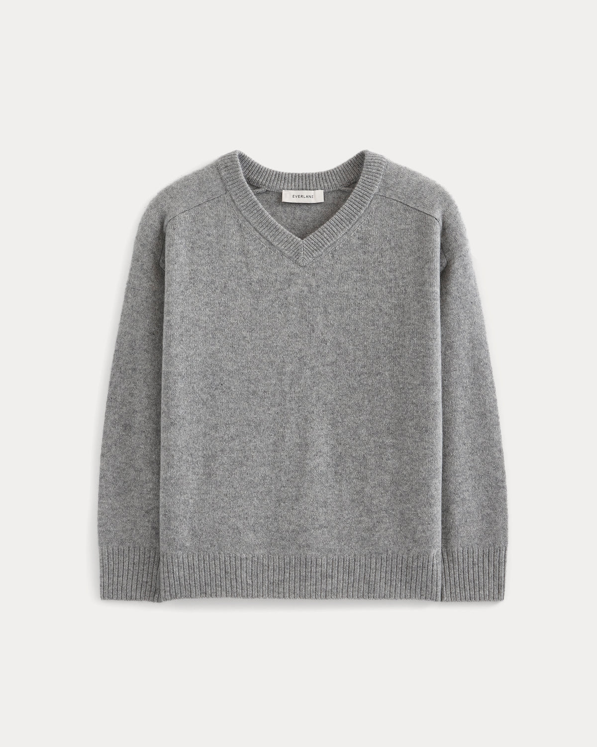 Cashmere High V Boyfriend Sweater | Grey