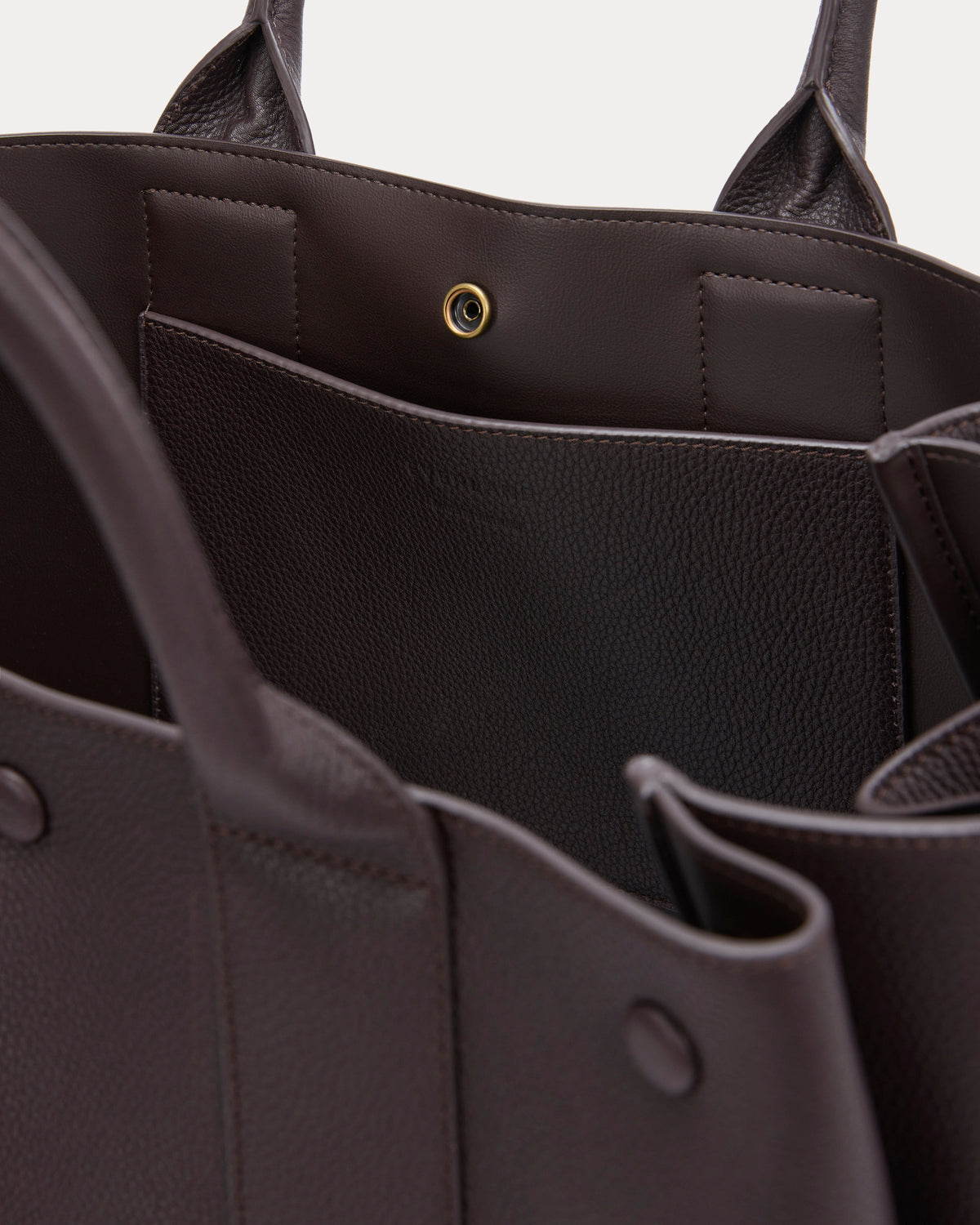 Leather Boxy Tote | Chocolate Pebble Leather