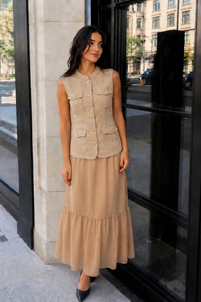 Sand Safari Vest & Skirt Co-ord