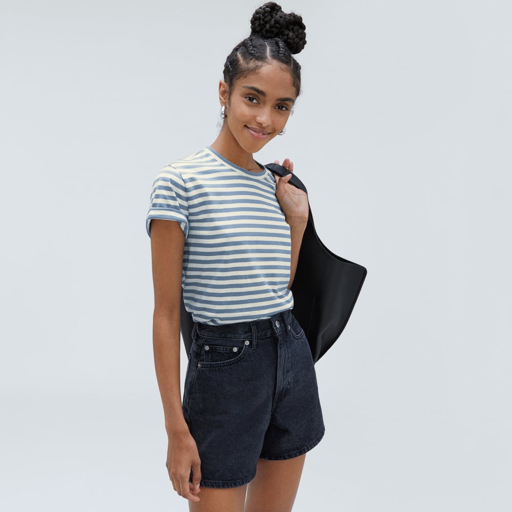 The Box-Cut Tee in Essential Cotton | Spring Lake / Canvas | No Pocket