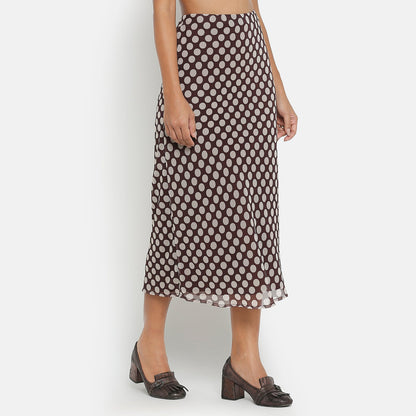 Brown Polka Dot Bias Skirt