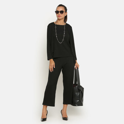 Black Ribbed Short Shrug