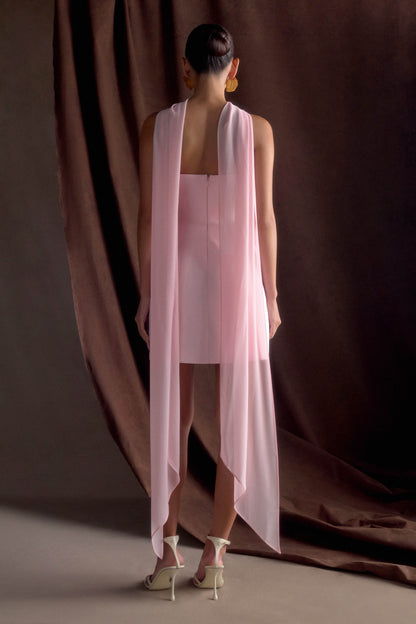 Orellia Strapless Suiting Mini Dress - Soft Pink