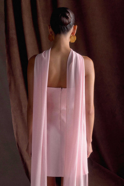 Orellia Strapless Suiting Mini Dress - Soft Pink