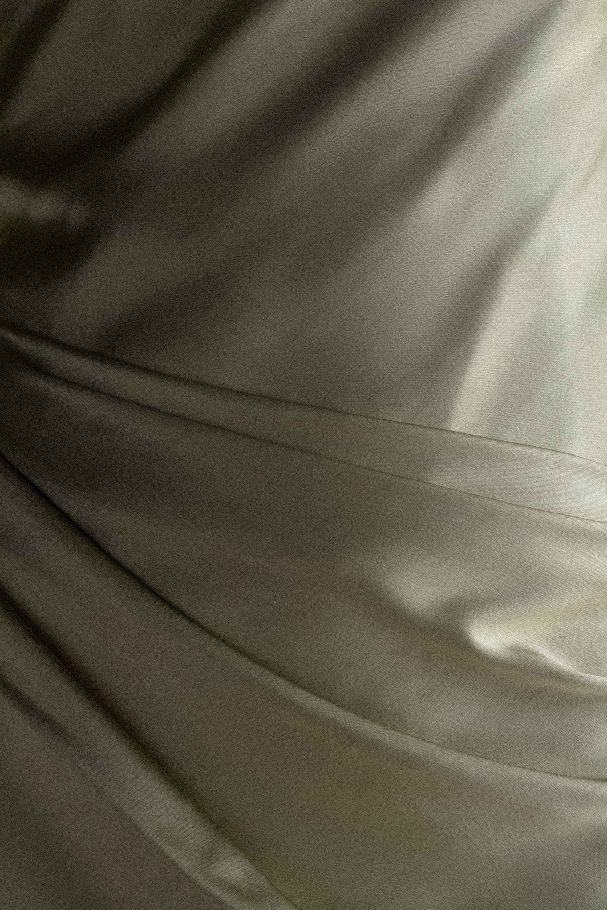 Jasmine Strapless Satin Maxi Dress - Sage