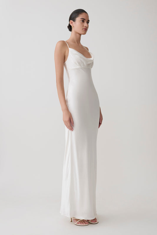 Seraphine Corset Satin Maxi Dress - Ivory