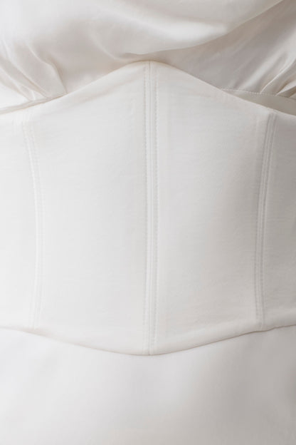 Seraphine Corset Satin Maxi Dress - Ivory