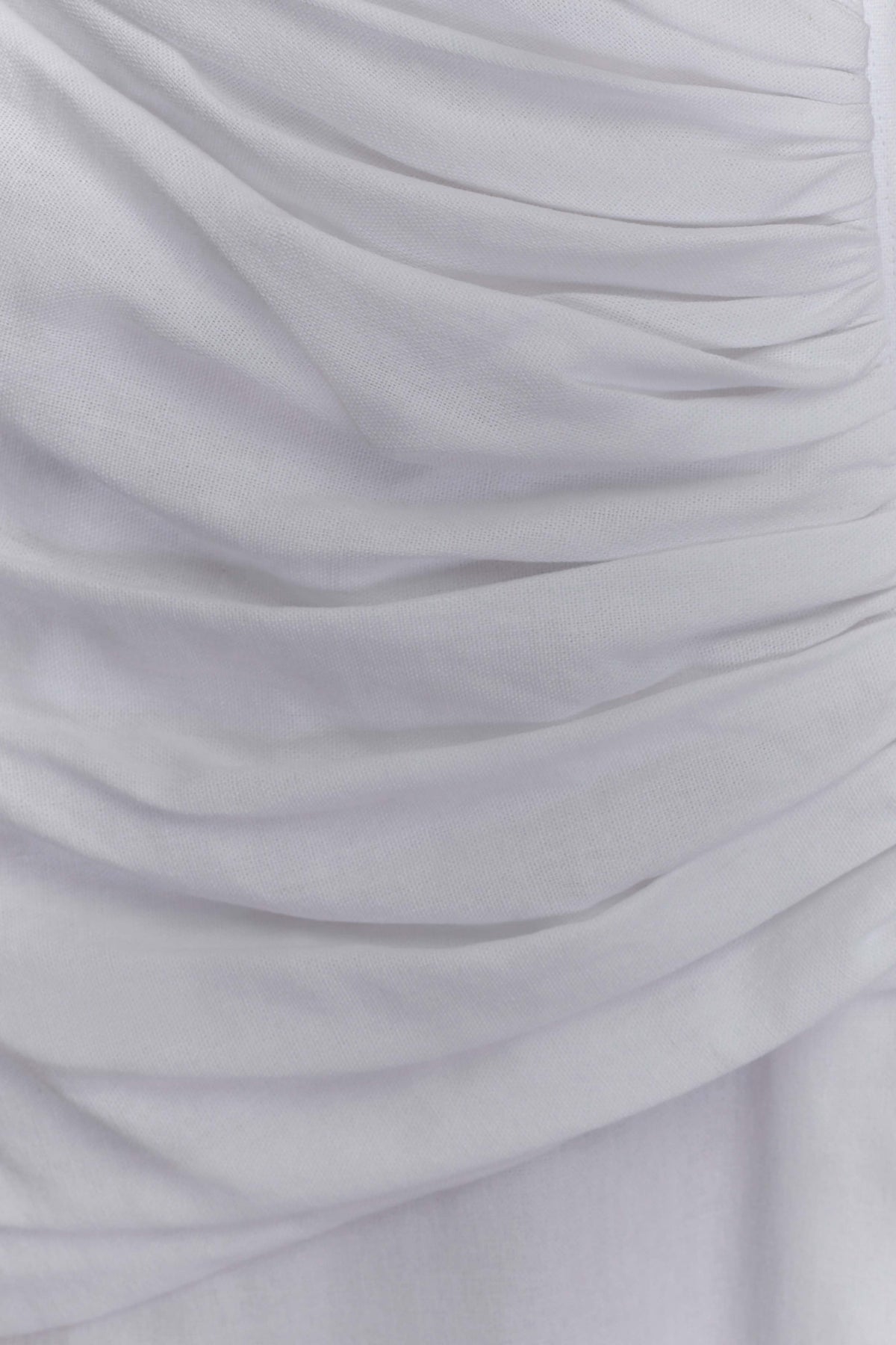 Dante Ruched Linen Midi Dress - White