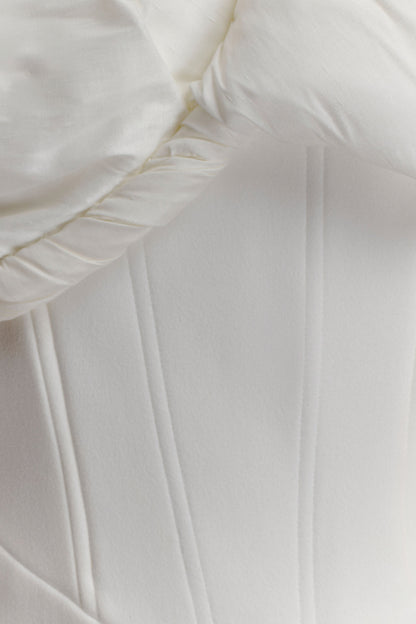 Aphrodite Off Shoulder Crepe Mini Dress - Ivory