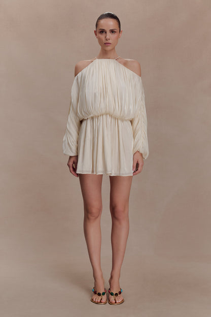 Minna Halter Mini Dress - Opal White