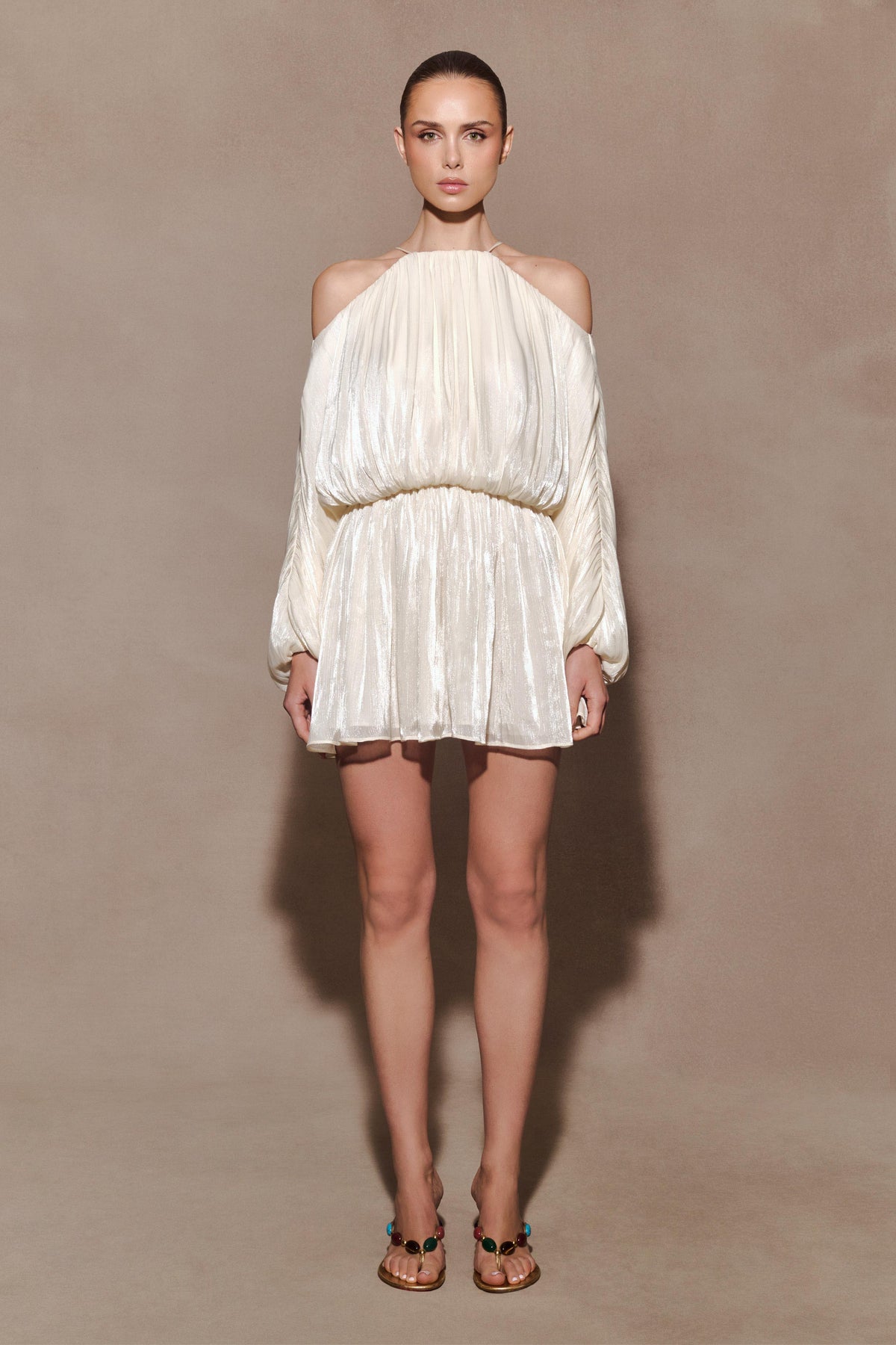Minna Halter Mini Dress - Opal White