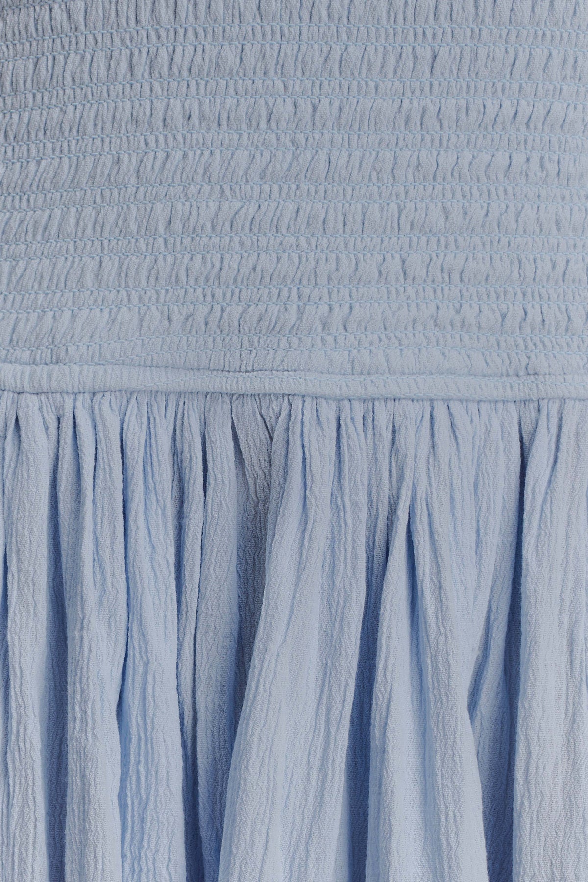 Maureen Cotton Shirring Maxi Dress - Powder Blue