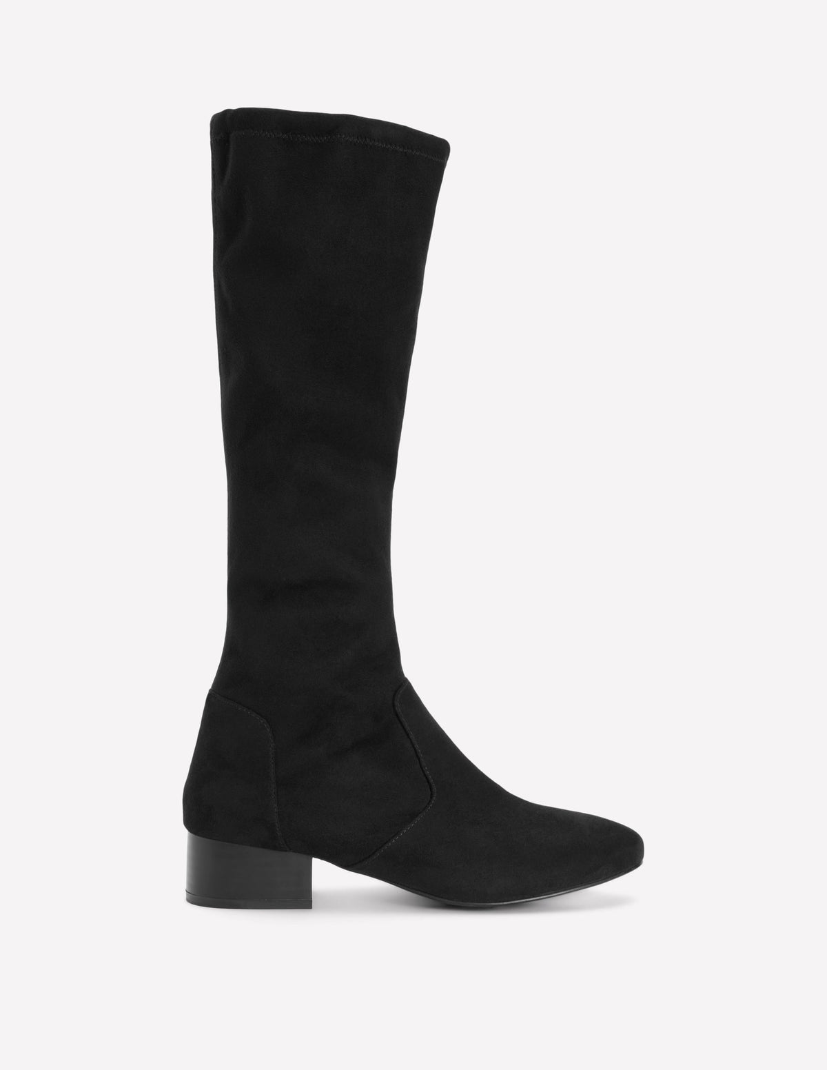 Flat Stretch Boots-Black