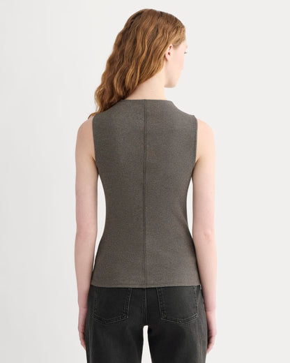 The Luxe Rib Funnel-Neck Tank | Heathered Fatigue