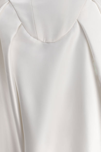 Willow Off Shoulder Satin Maxi Gown - White